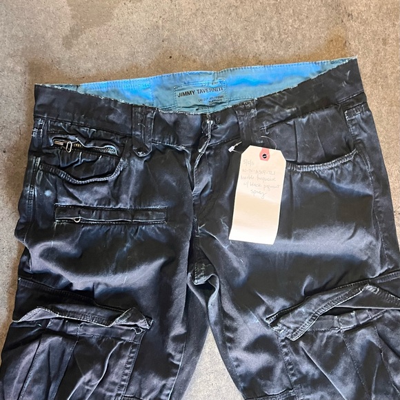 DESIGNER RARE Black and blue Jimmy Taverniti cargo pants, deadstock from 2011 - Picture 2 of 4